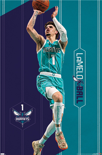 Lamelo Ball Charlotte Hornets NBA Wall Poster – Basketball Jersey