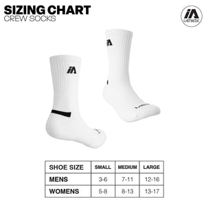 iAthletic Crew Casual Sport Socks - White
