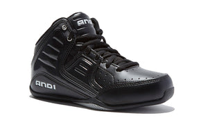And1 Rocket 4 Mid Junior Black/Black/Silver Basketball Shoes