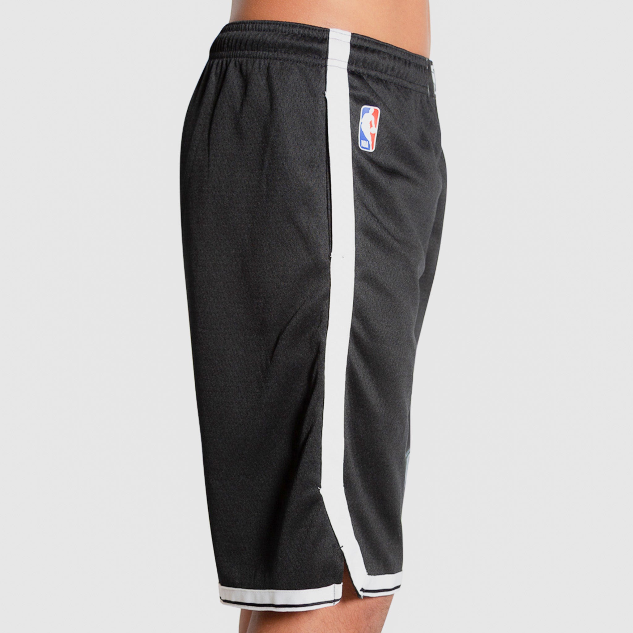 Brooklyn Nets Youth 8 Inseam Black NBA Replica Basketball Shorts By Adidas on Sale
