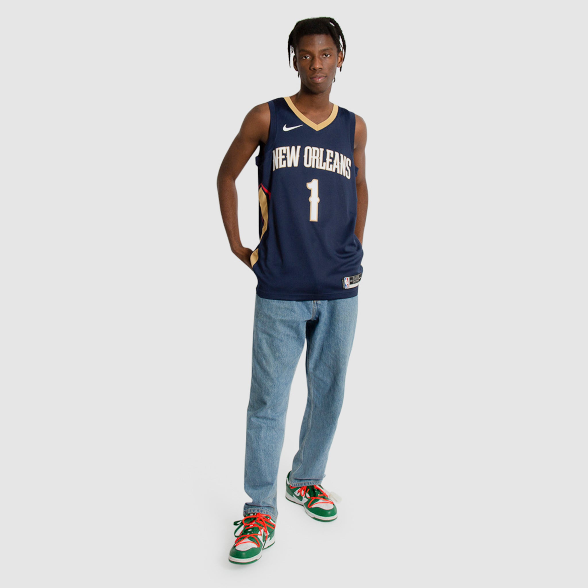  Nike Zion Williamson New Orleans Pelicans NBA Boys Youth 8-20  Navy Icon Edition Swingman Jersey (Medium) : Sports & Outdoors