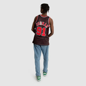 Dennis Rodman Chicago Bulls Pinstripe NBA Swingman Jersey