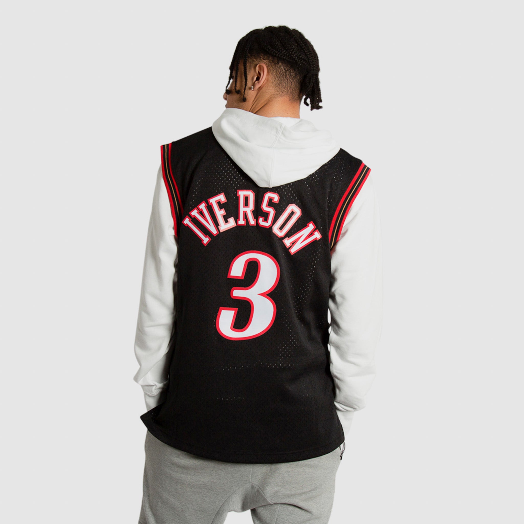 Allen Iverson Philadelphia 76ers 00-01 HWC Swingman Jersey - Black -  Throwback