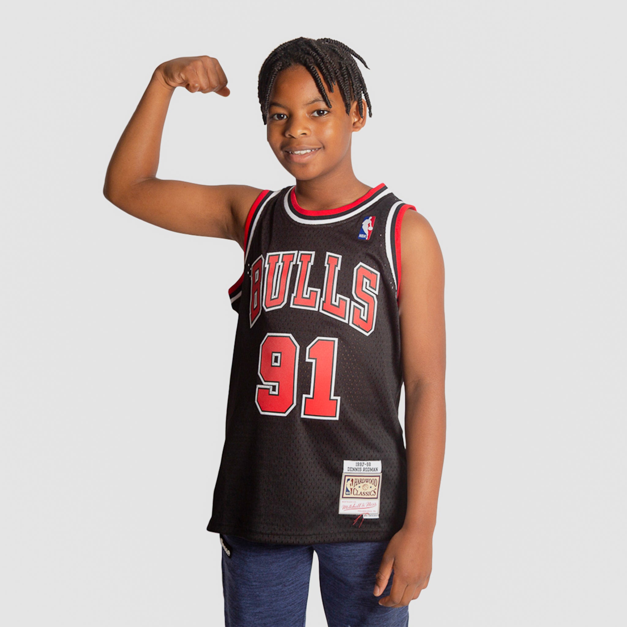 Dennis Rodman #91 Chicago Bulls Champion NBA Reverse Jersey Youth M 10-12