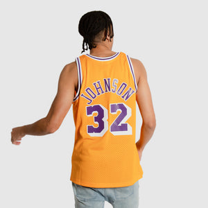 Magic Johnson Los Angeles Lakers Throwback NBA Swingman Jersey