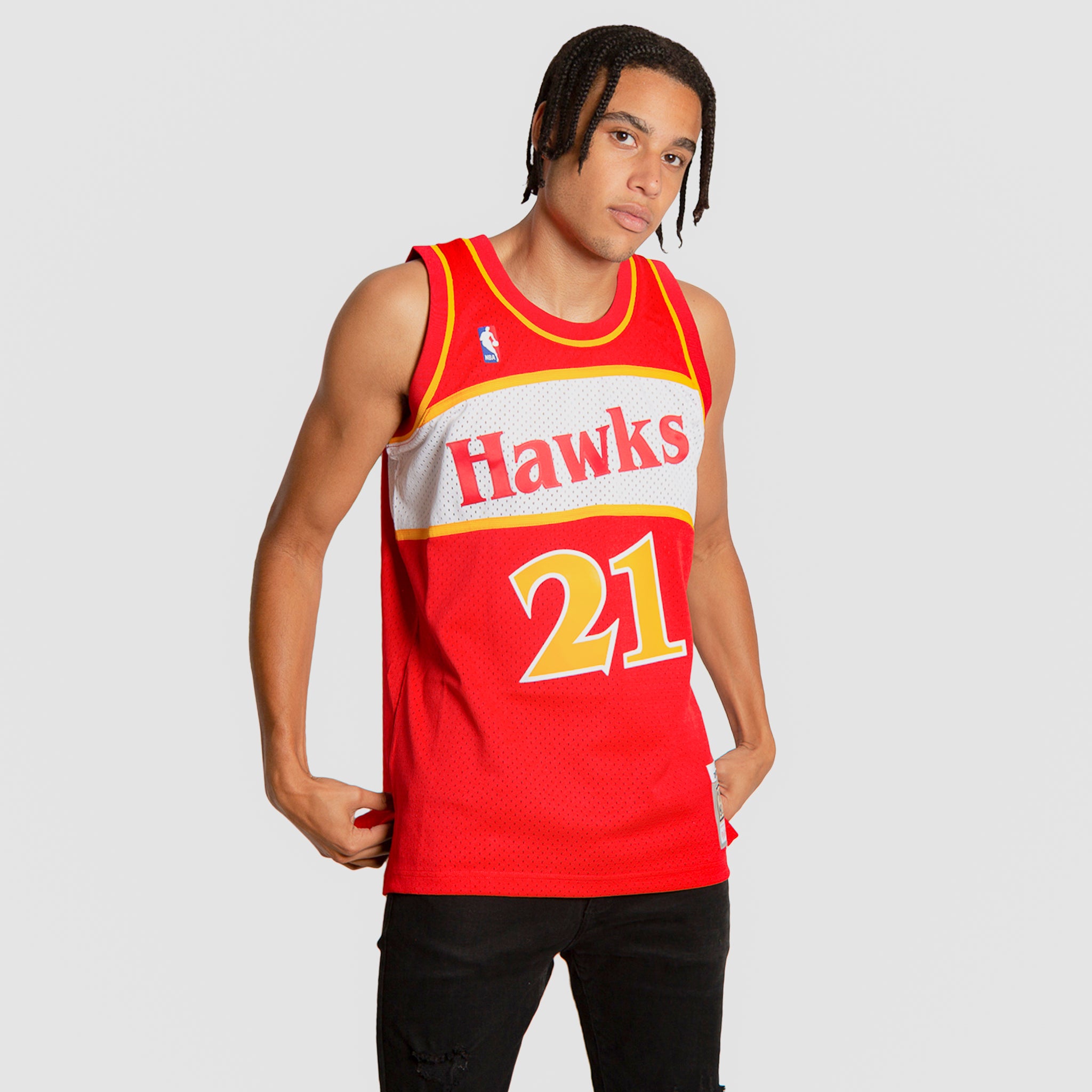 NBA Atlanta Hawks Basketball Red Jersey Size M Crackle Pop Style