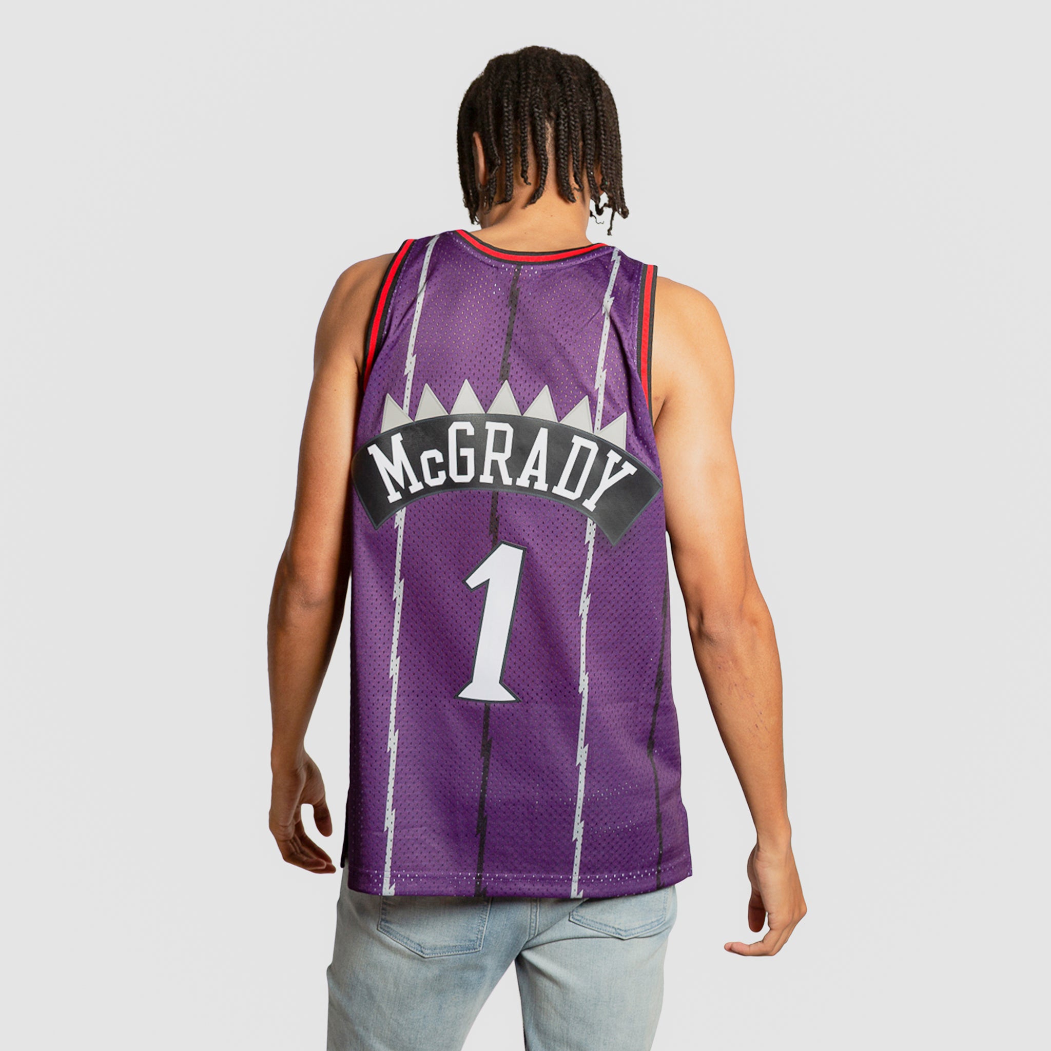 TRACY MCGRADY TORONTO RAPTORS M&N HARDWOOD CLASSIC SWINGMAN NBA JERSEY- MENS  PURPLE