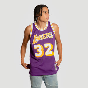 Magic Johnson Los Angeles Lakers Throwback NBA Swingman Jersey