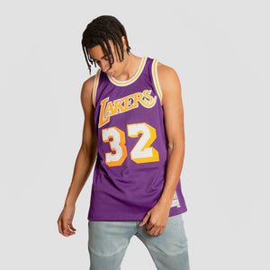 Magic Johnson Los Angeles Lakers Throwback NBA Swingman Jersey