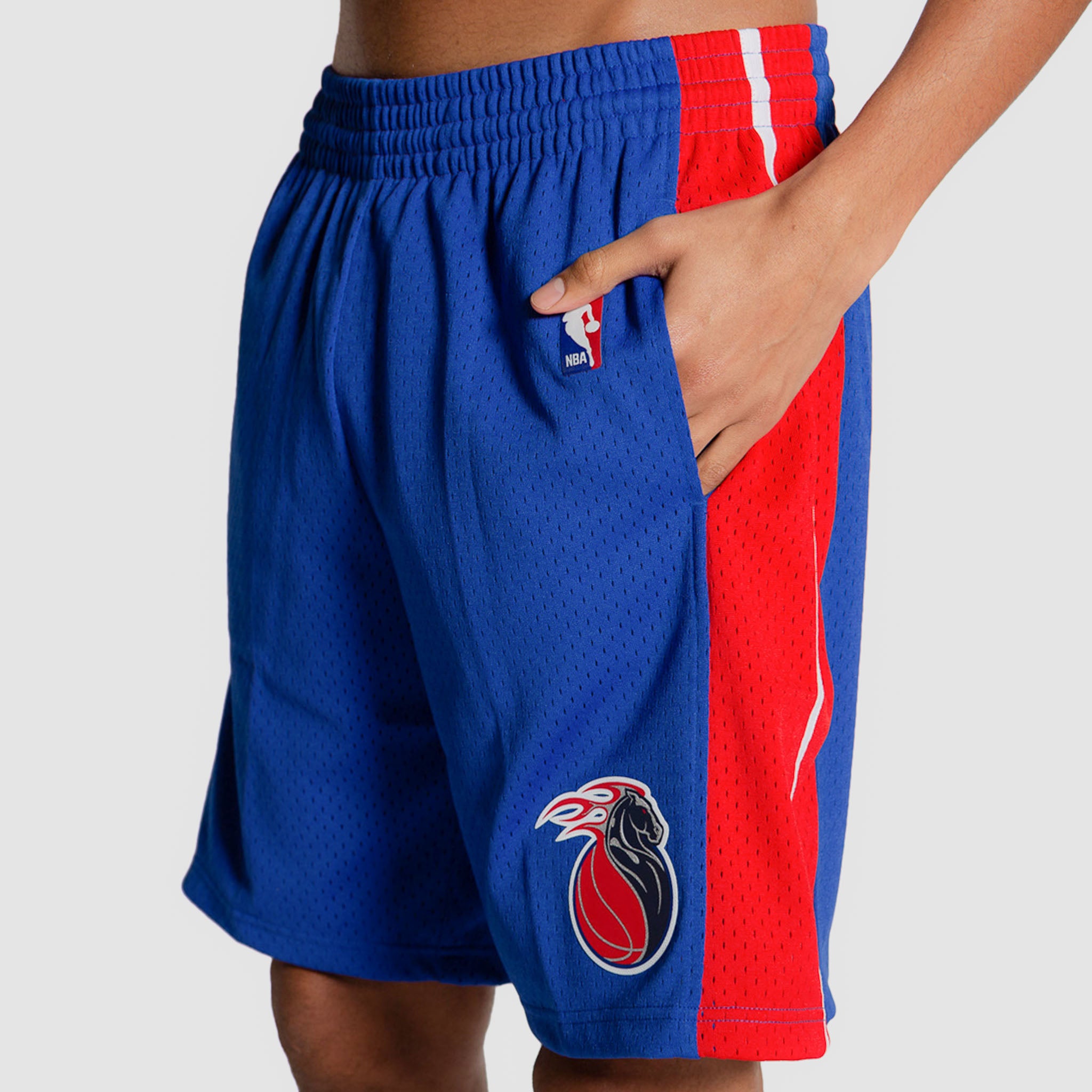 Men's Mitchell & Ness Blue New Jersey Nets Big Tall Hardwood Classics Team Swingman Shorts