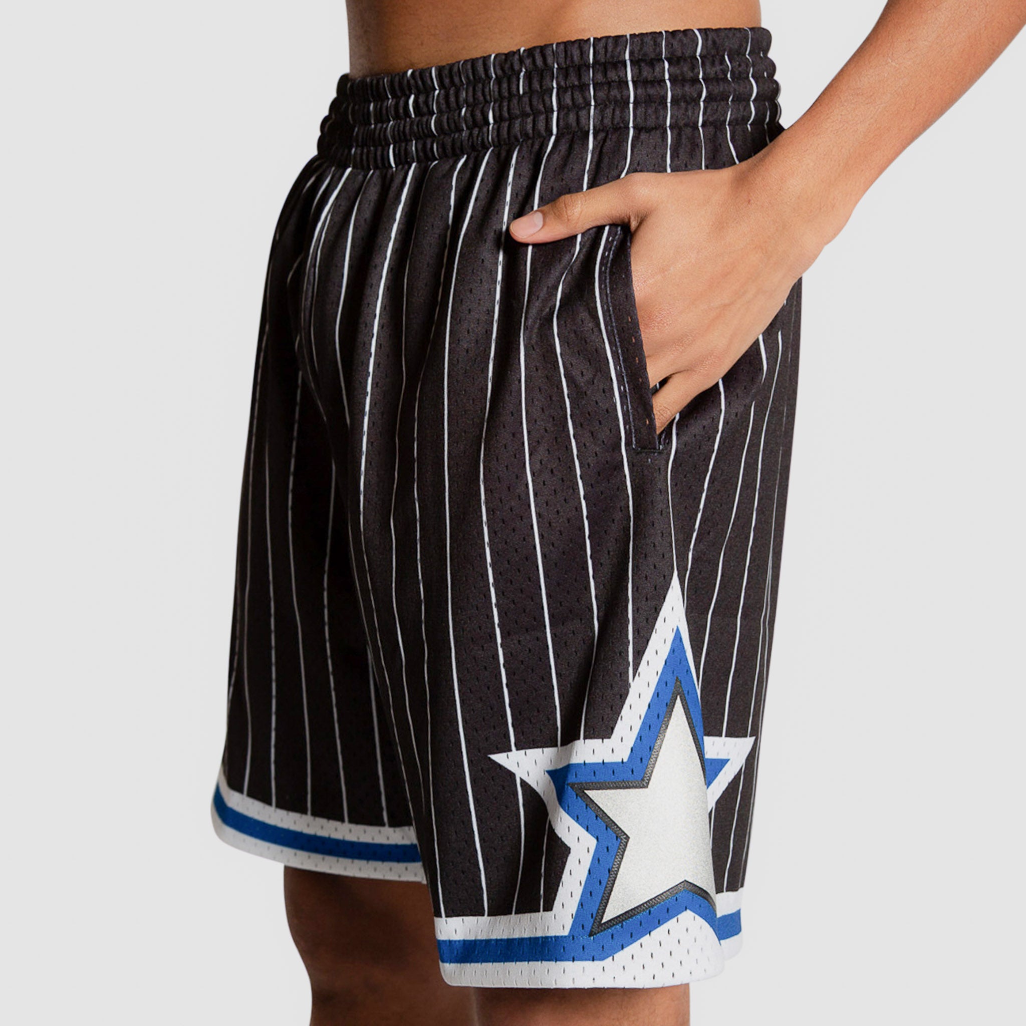 ADIDAS NBA Orlando Magic Shorts Black Pin Stripe Size Large