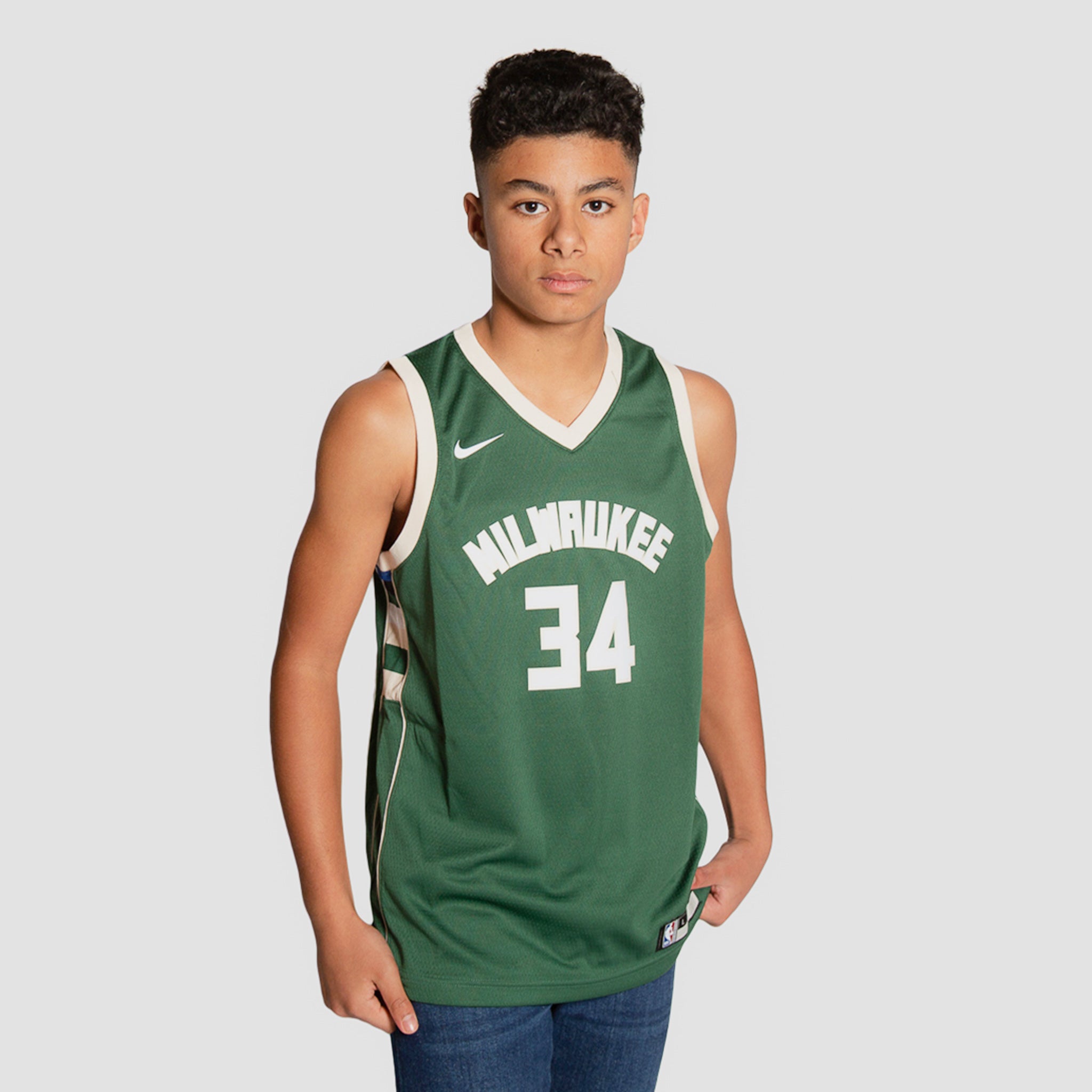 Nike Milwaukee Bucks Jersey Earned Edition 34 Antetokounmpo Youth
