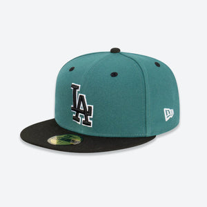 Los Angeles Dodgers Pine Black 59FIFTY MLB Fitted Hat