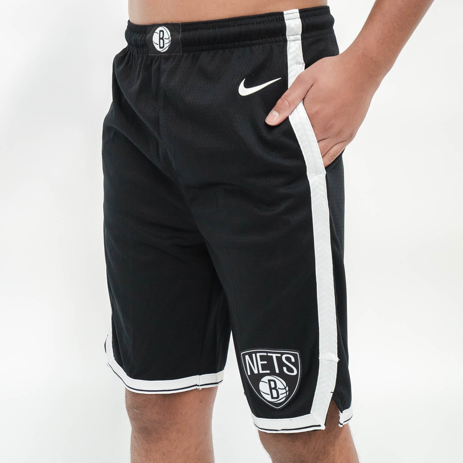 Brooklyn Nets Youth 8 Inseam Black NBA Replica Basketball Shorts