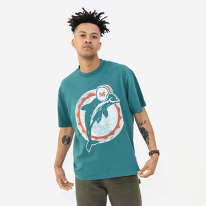 Miami Dolphins Vintage Hardwood Classics Big Logo NFL T-Shirt