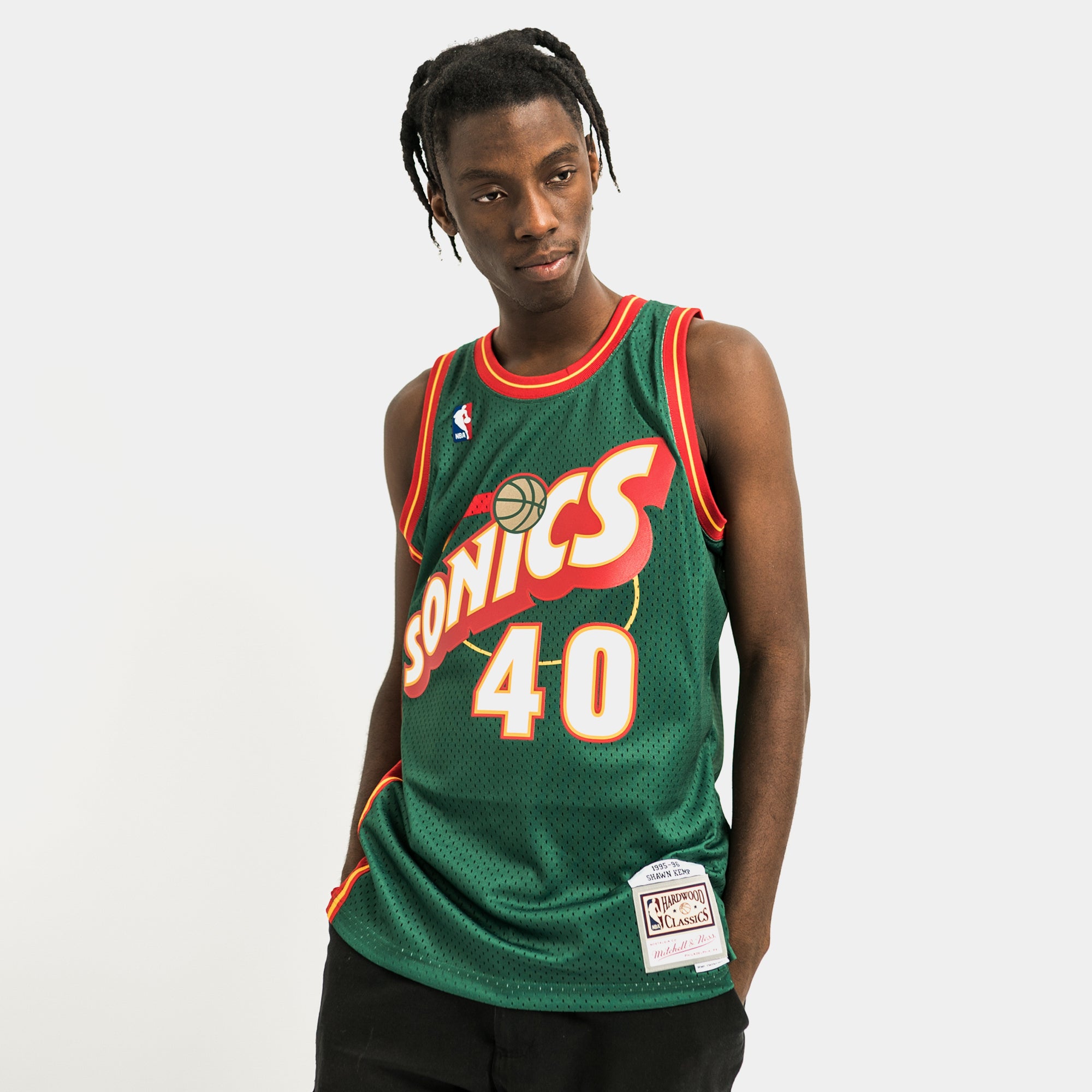 Men's Seattle Supersonics #40 Shawn Kemp 1997-98 Red Hardwood Classics Soul  Swingman Throwback Jersey on sale,for Cheap,wholesale from China