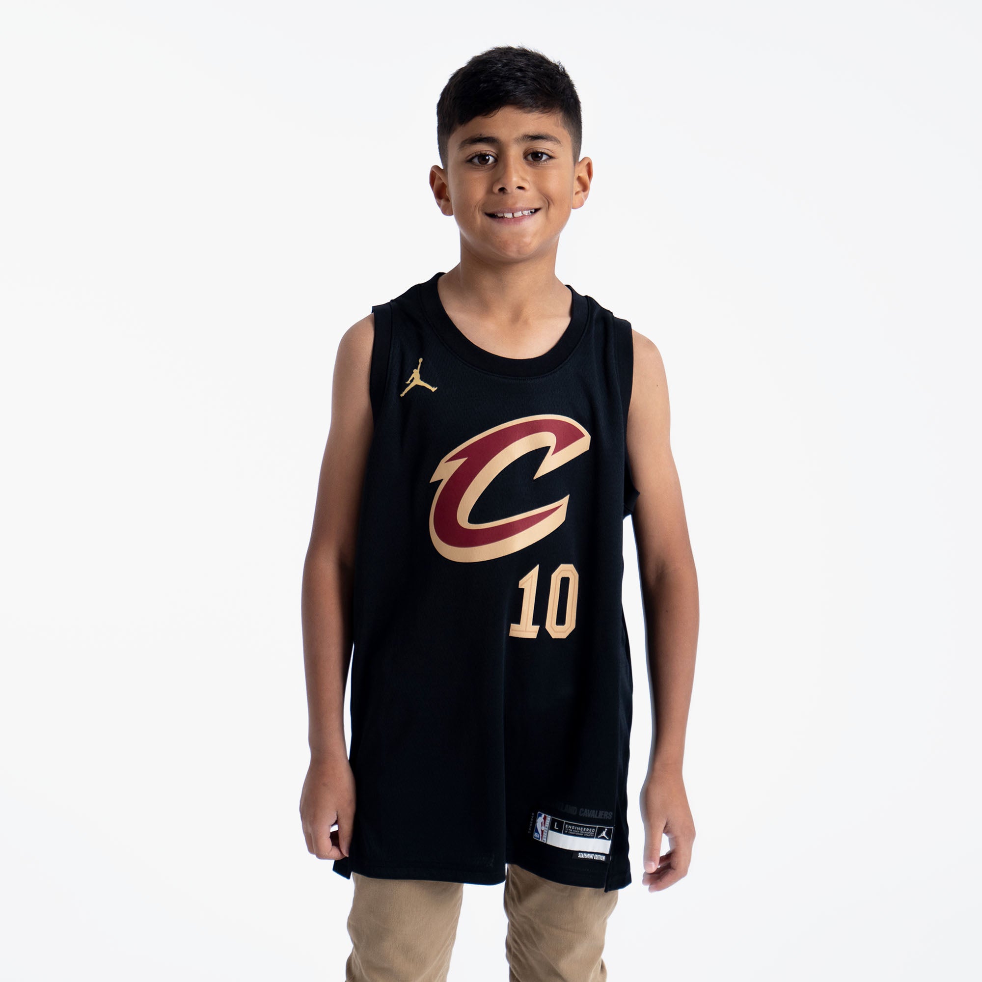 Youth Jordan Brand Donovan Mitchell Black Cleveland Cavaliers Name & Number Statement T-Shirt