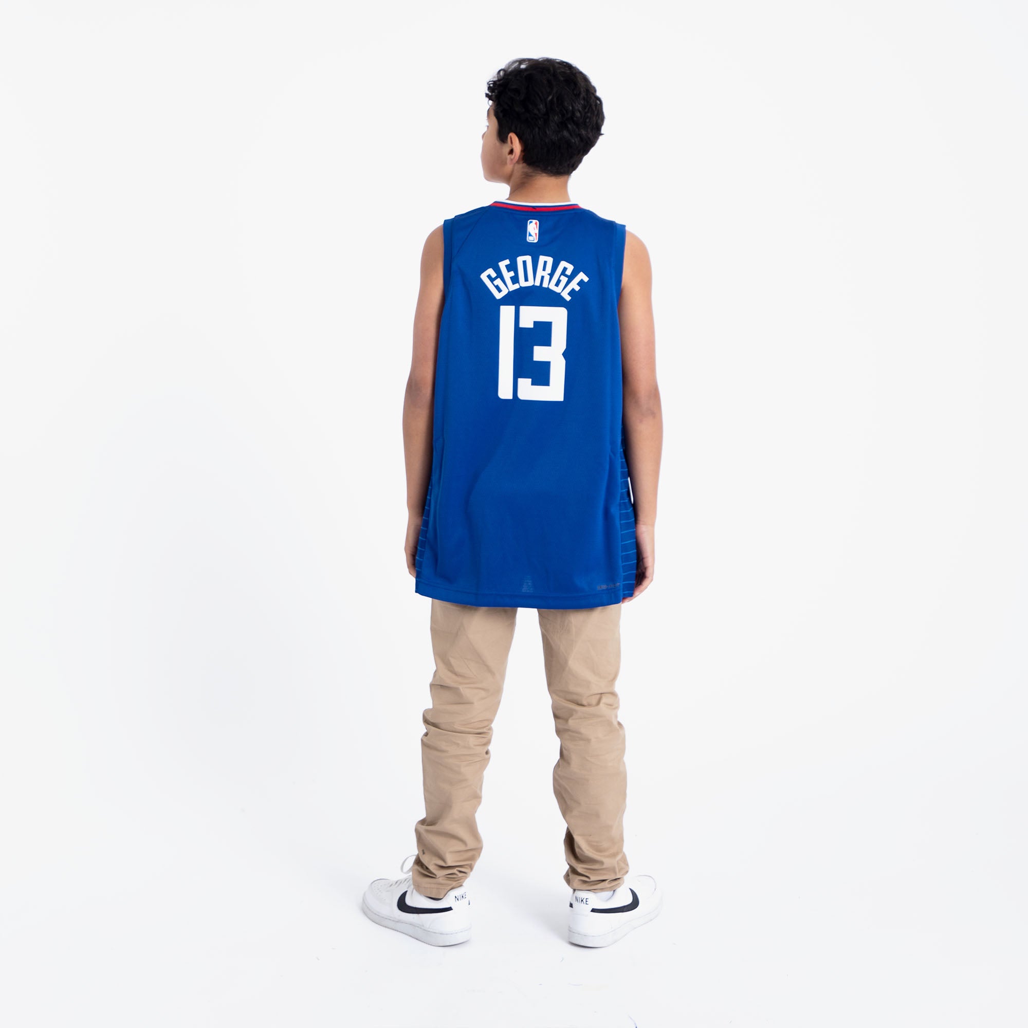 Nike Youth 2021-22 City Edition Los Angeles Clippers Paul George #13 Swingman Jersey - Blue - S - S (Small)