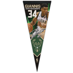 Giannis Antetokounpo Milwaukee Bucks NBA Premium Pennant