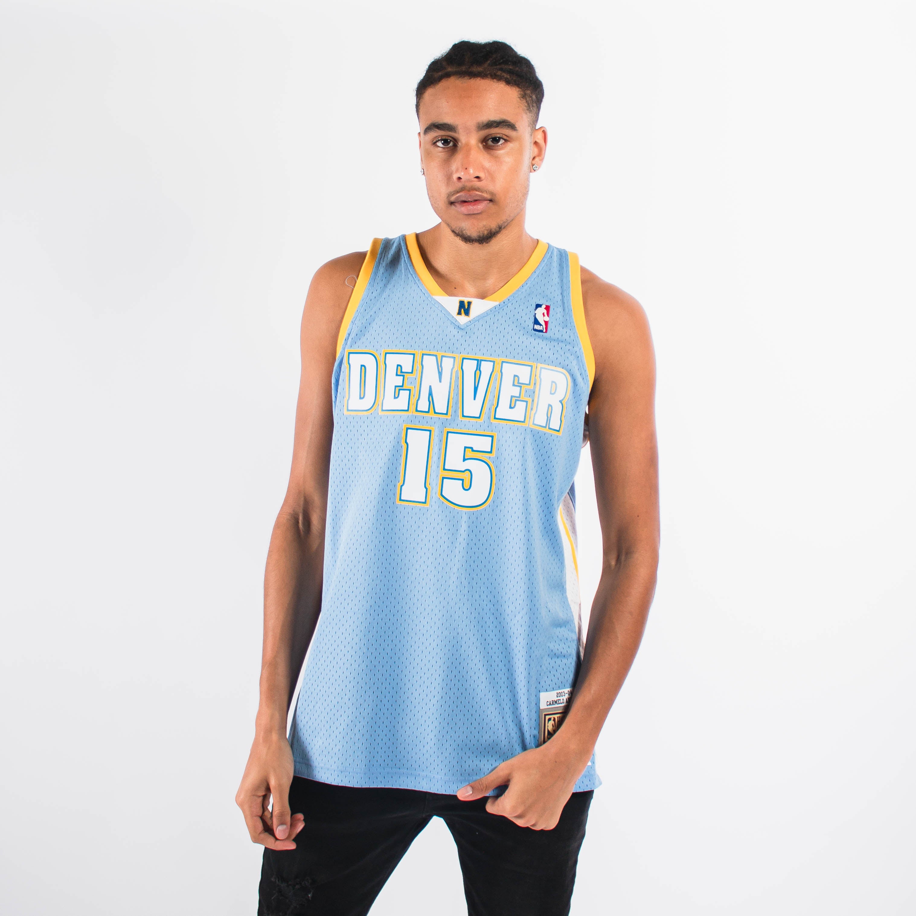  Mitchell & Ness Carmelo Anthony 15 Denver Nuggets Replica  Swingman NBA Jersey HWC Basketball Trikot : Sports & Outdoors