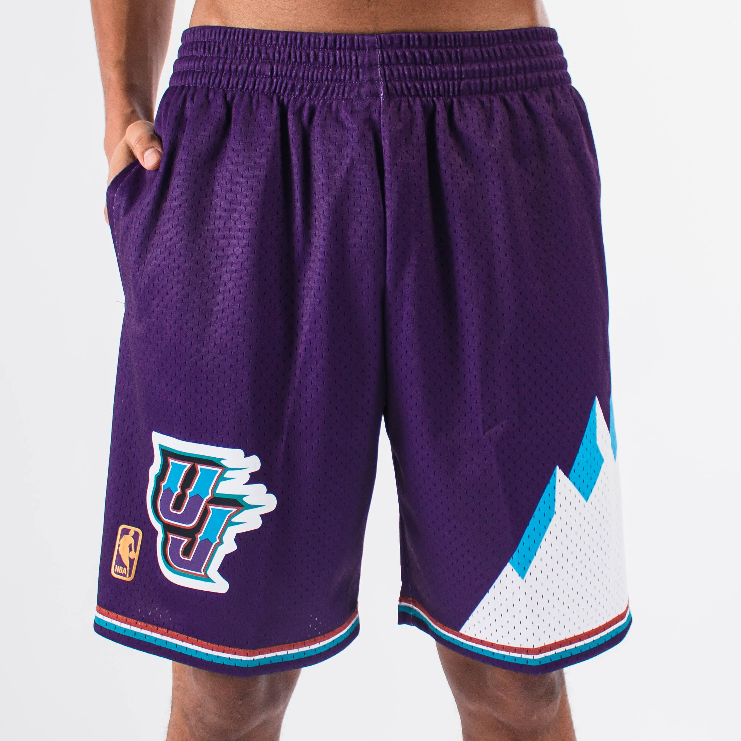 Men's Mitchell & Ness Purple Los Angeles Lakers 1996-1997 Hardwood Classics Throwback Authentic Shorts Size: Large