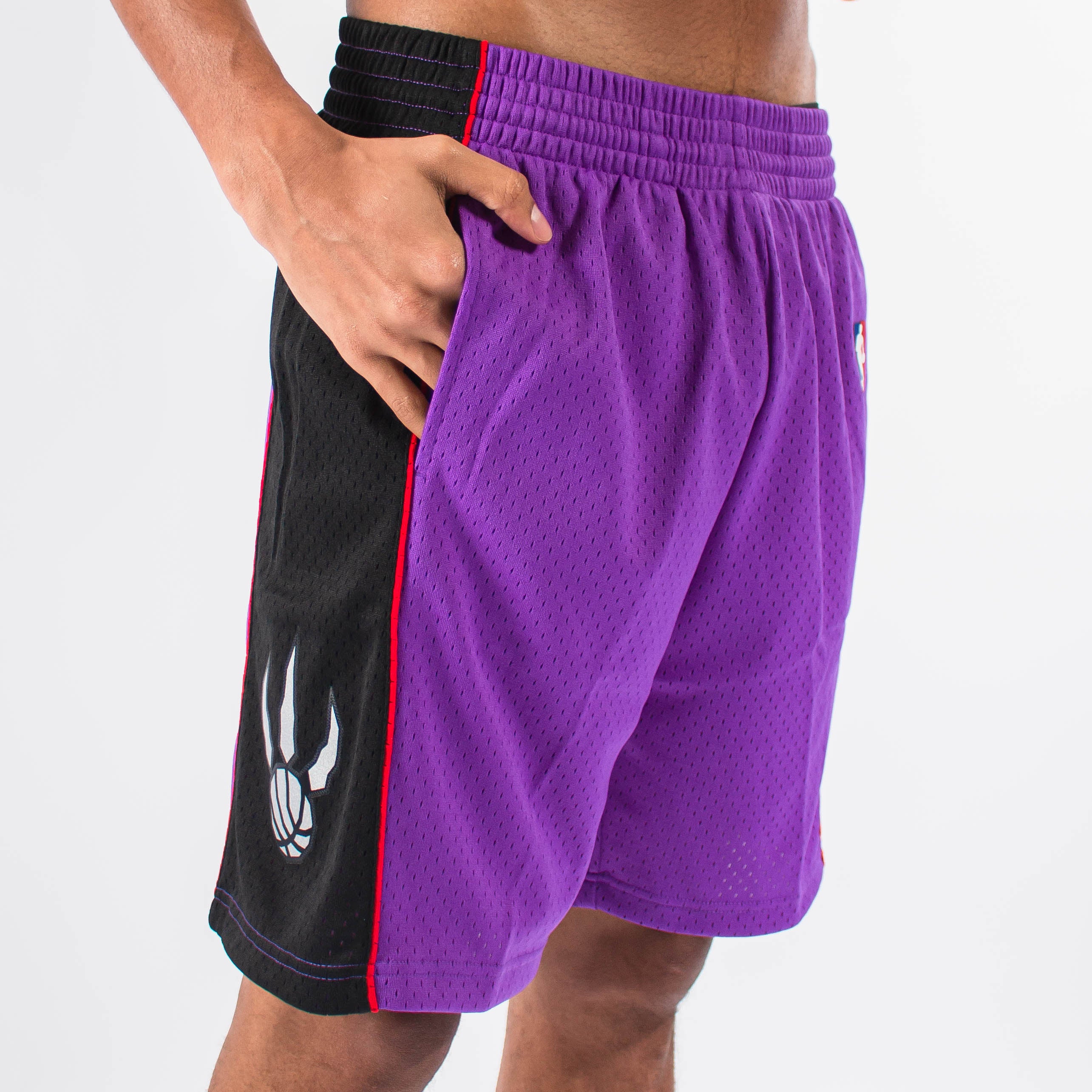 Mitchell & Ness NBA Toronto Raptors mesh swingman shorts in purple