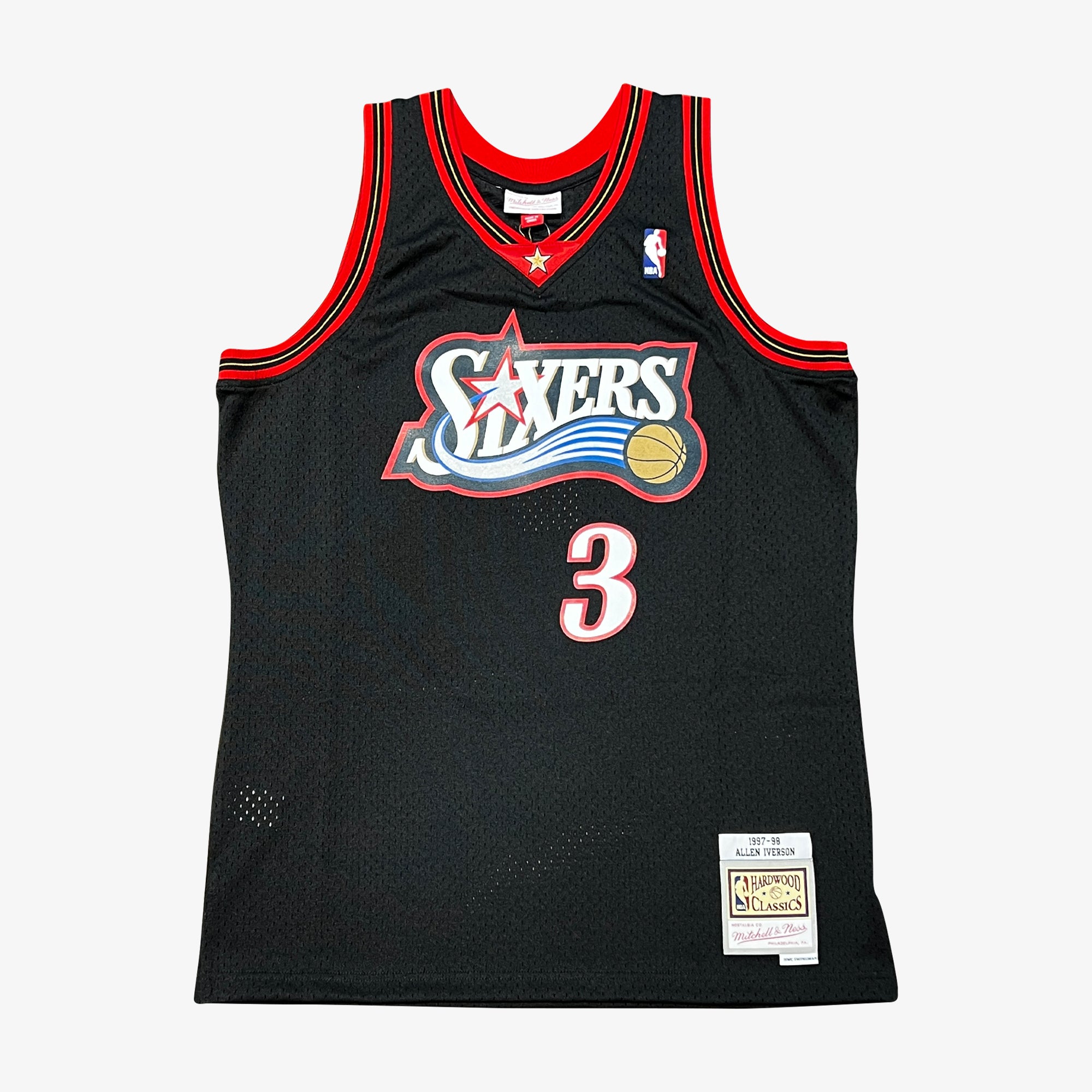 Allen Iverson Philadelphia 76ers HWC Throwback NBA Off White Swingman –  Basketball Jersey World