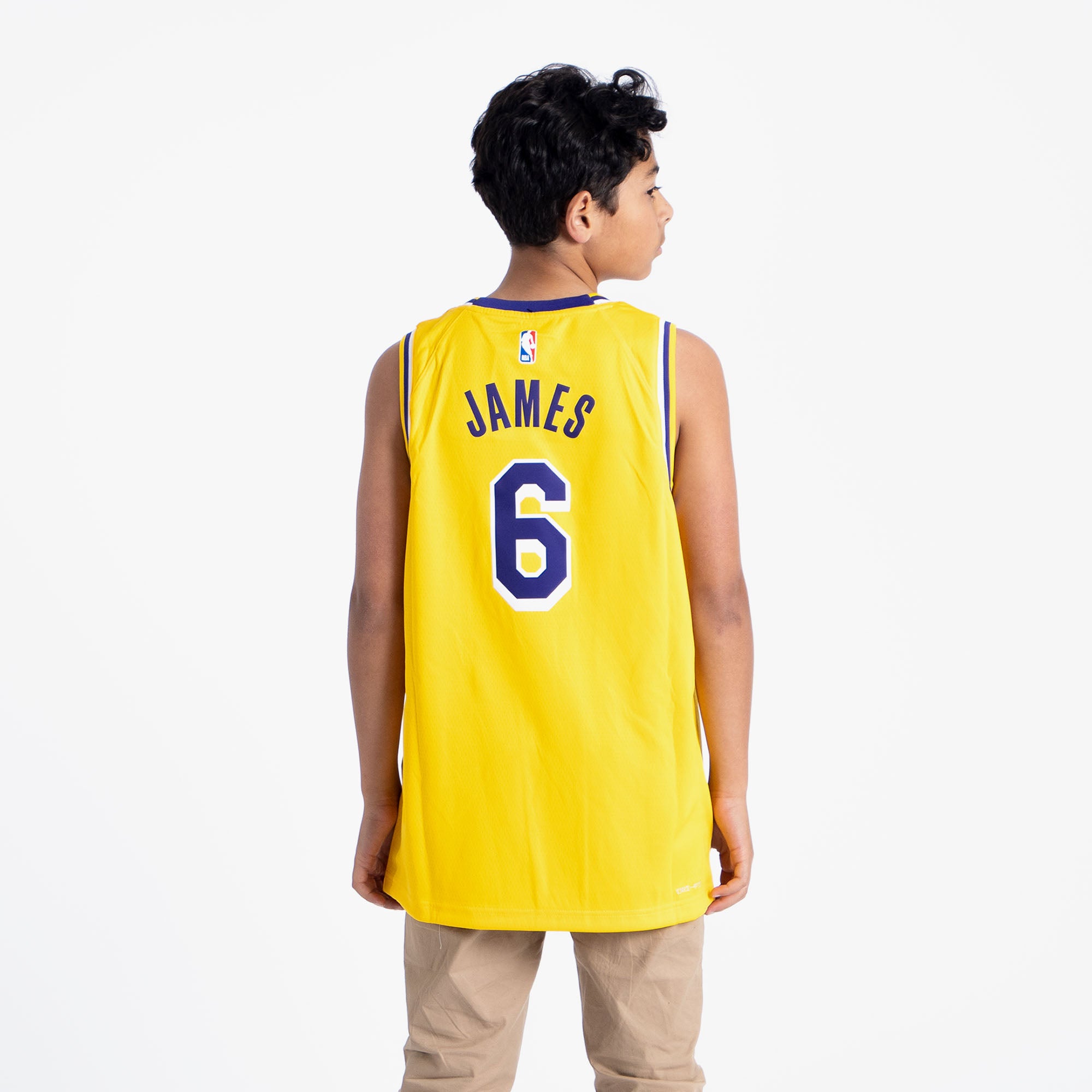 Yellow Nike NBA LA Lakers James #23 Jersey Junior