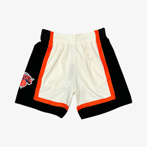 New York Knicks Hardwood Classics Throwback Off White Swingman NBA Shorts