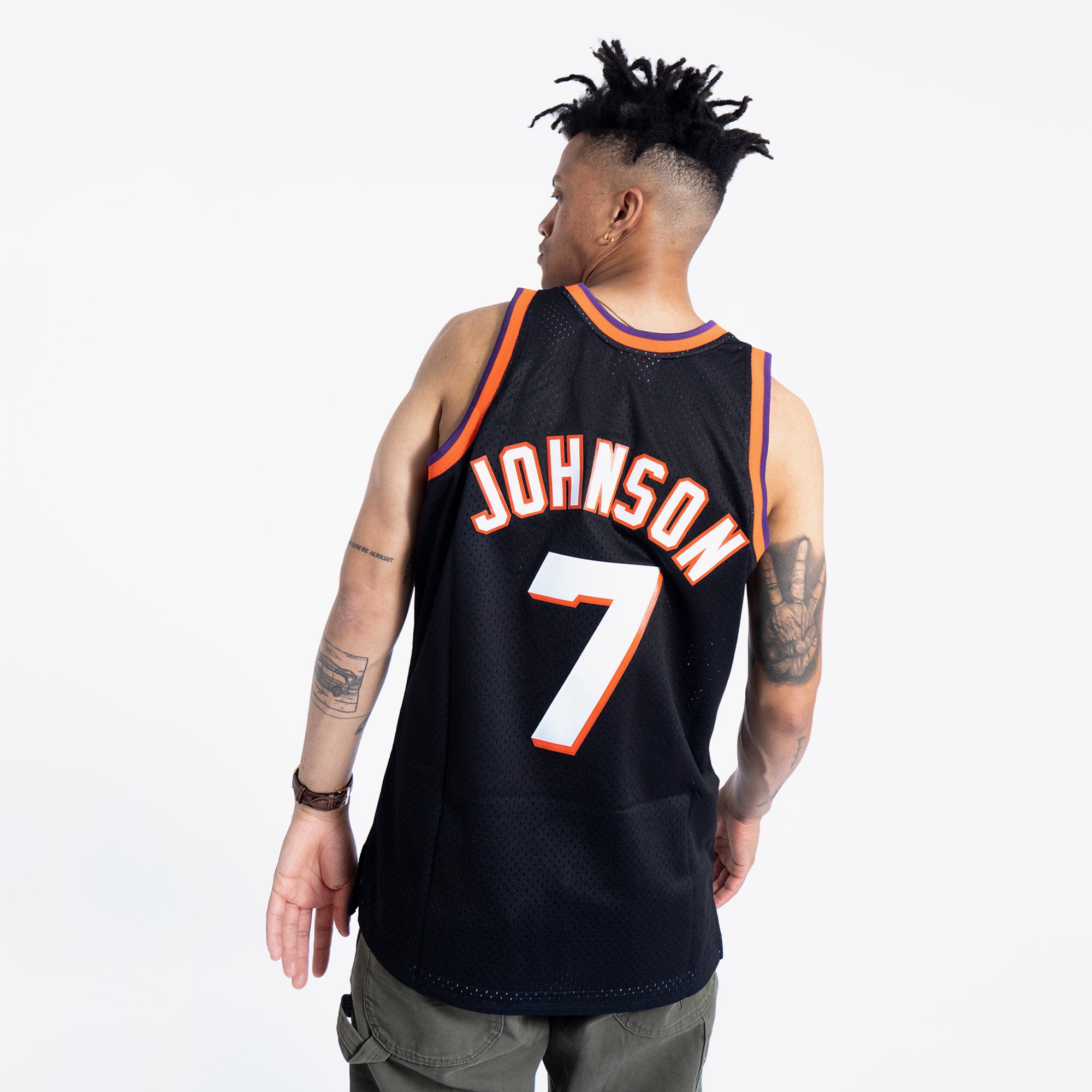  Mitchell & Ness Kevin Johnson Phoenix Suns Black Throwback  Swingman Jersey Medium : Sports & Outdoors