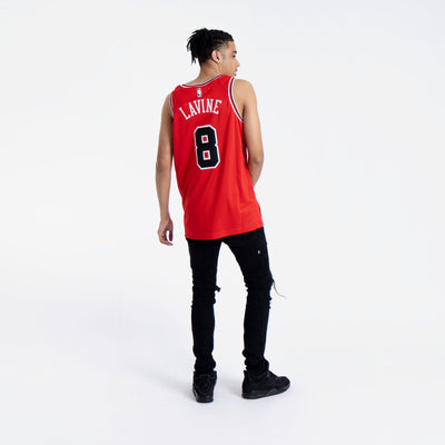 Red Nike NBA Chicago Bulls Lavine #8 Swingman Jersey