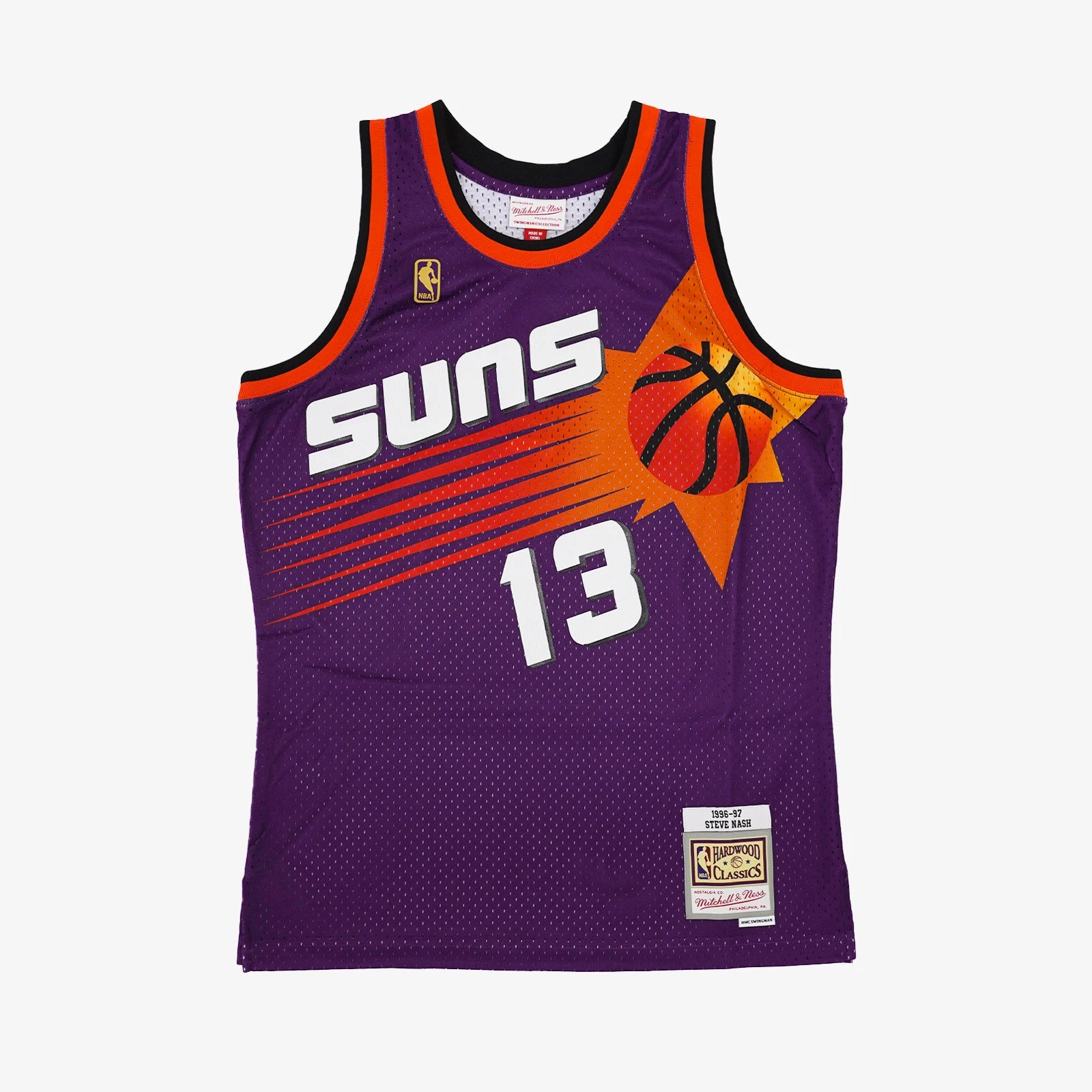 Men's Mitchell & Ness Steve Nash White Phoenix Suns 1996-1997 Authentic  Hardwood Classics Swingman Jersey