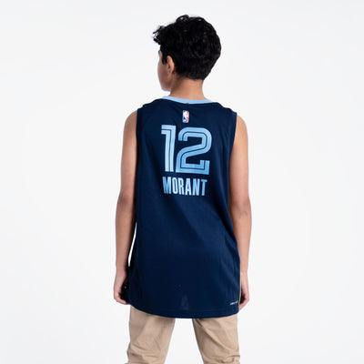 Nike Men's Memphis Grizzlies Ja Morant #12 Navy Dri-Fit Swingman Jersey, XL, Blue