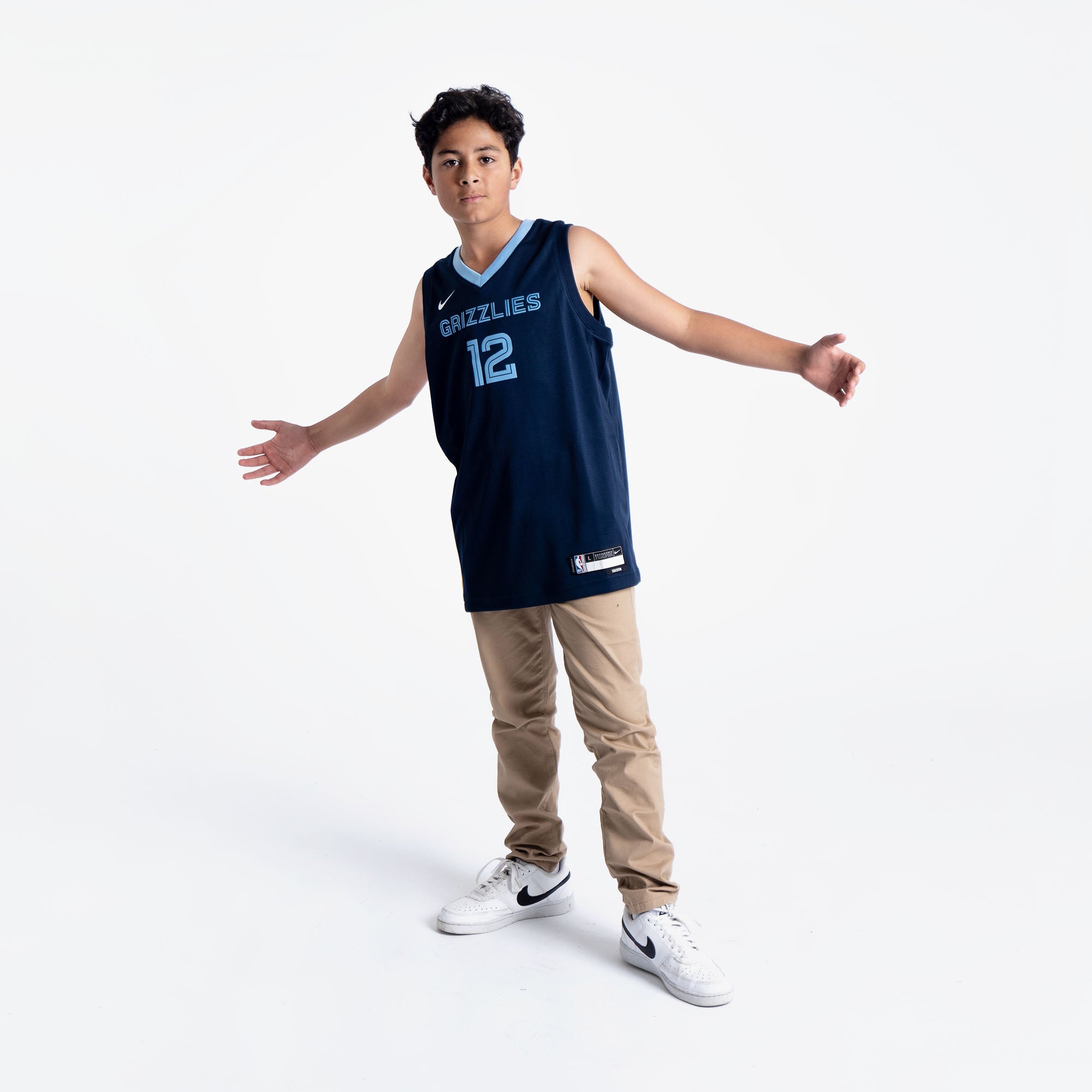 Youth Memphis Grizzlies Ja Morant Nike Navy Icon Name & Number T-Shirt