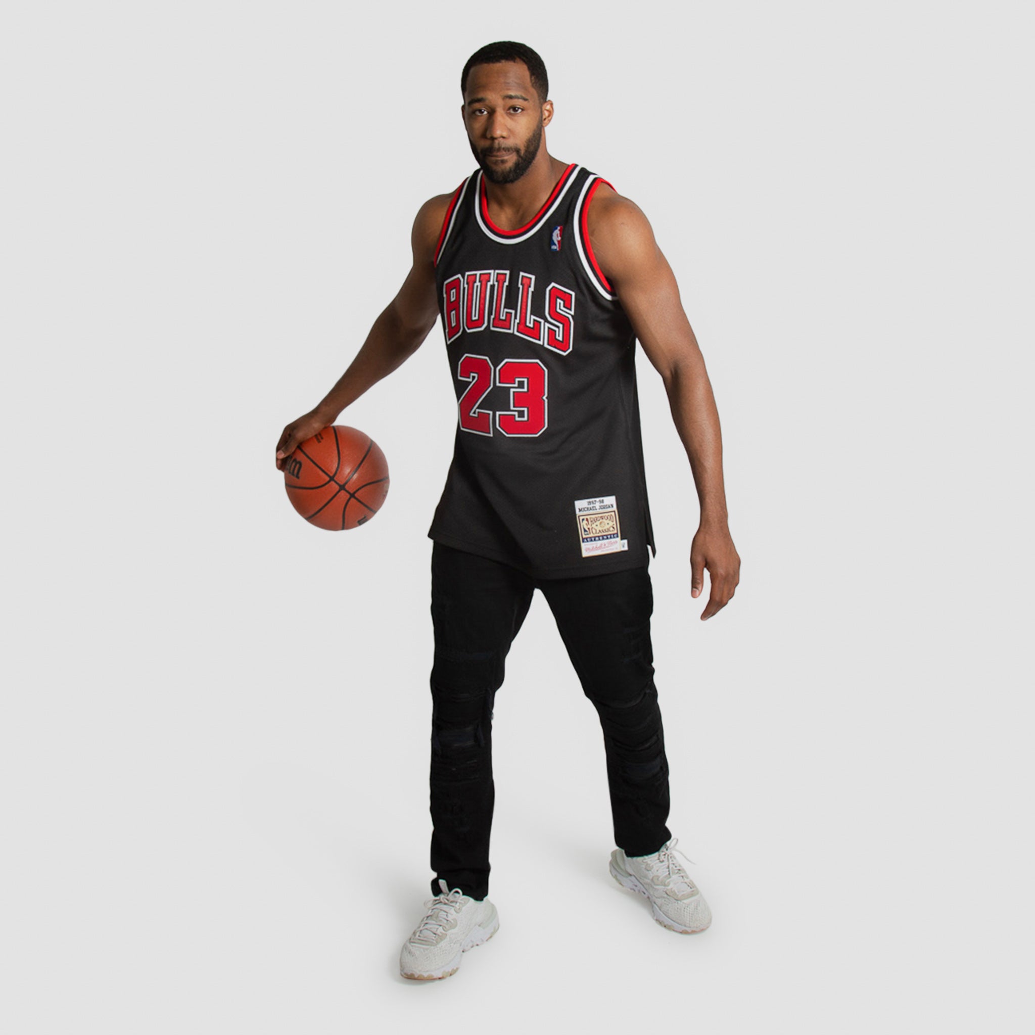 New Chicago Bulls Stitched Black MVP NBA #23 Michael Jordan
