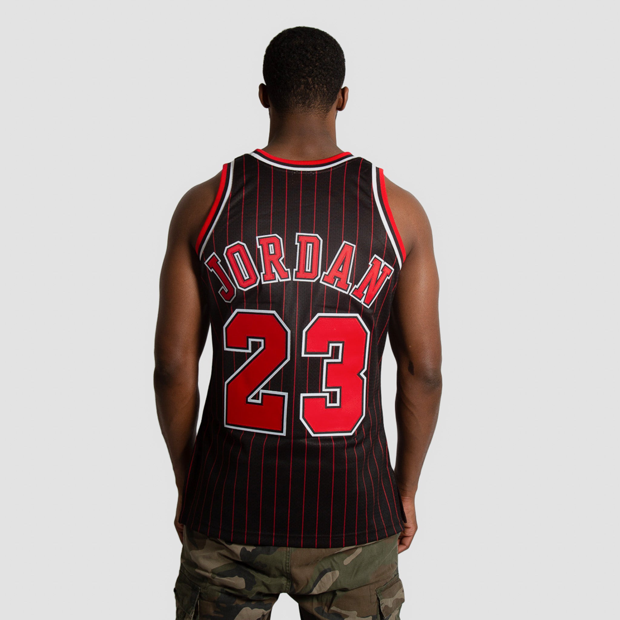 Michael Jordan Pictures: MJ wearing a black Bulls Jersey in the