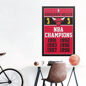 Chicago Bulls 6-Time Champions Commemorative NBA Wall Poster