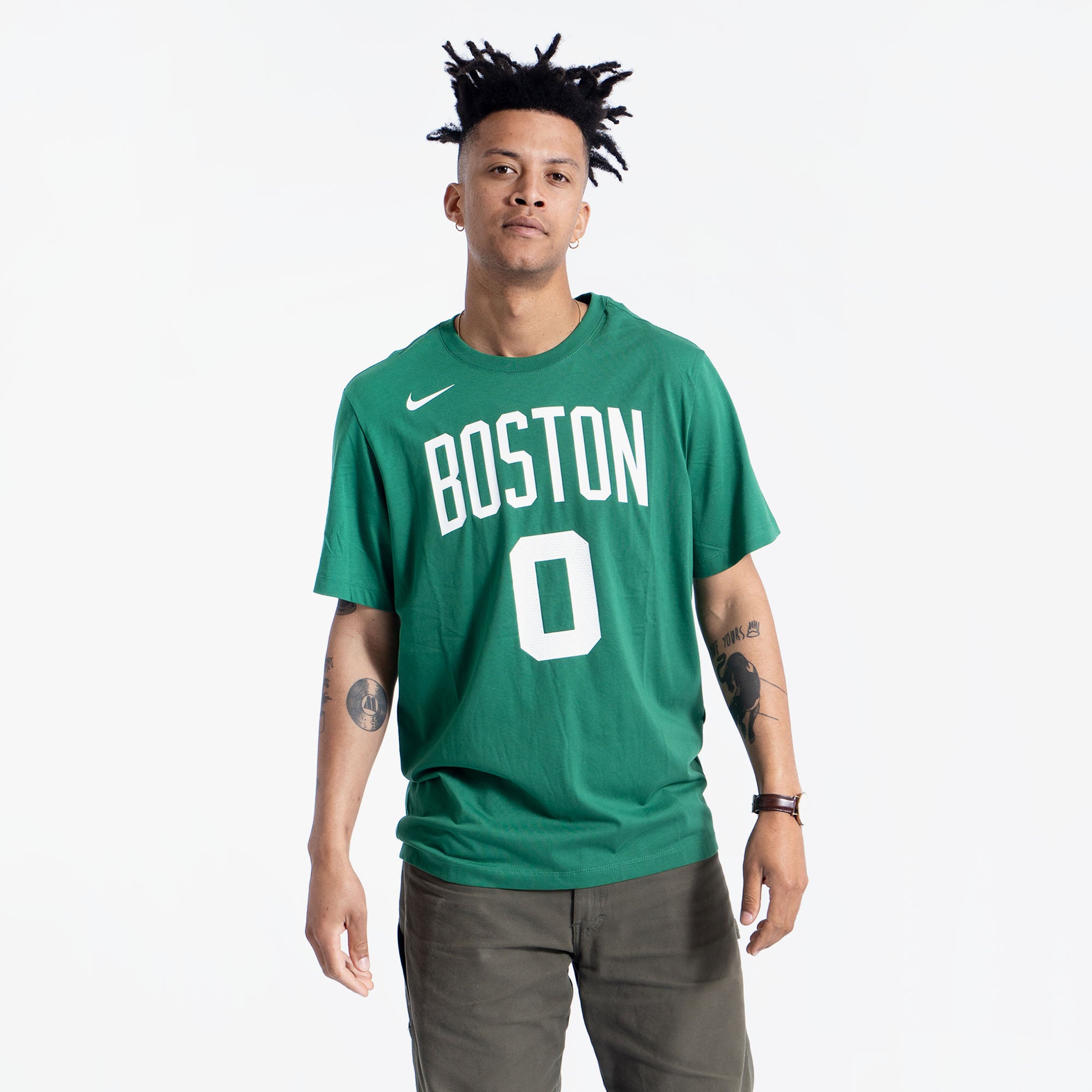 Men's Nike Jayson Tatum White Boston Celtics Name & Number T-Shirt