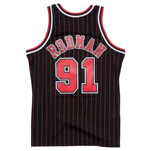 Dennis Rodman Chicago Bulls Pinstripe NBA Swingman Jersey