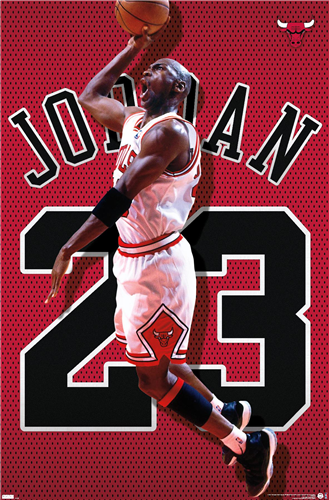 Michael Jordan Chicago Bulls Jersey NBA Wall Poster – Basketball