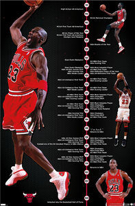Michael Jordan Chicago Bulls Timeline NBA Wall Poster