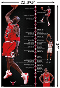 Michael Jordan Chicago Bulls Timeline NBA Wall Poster