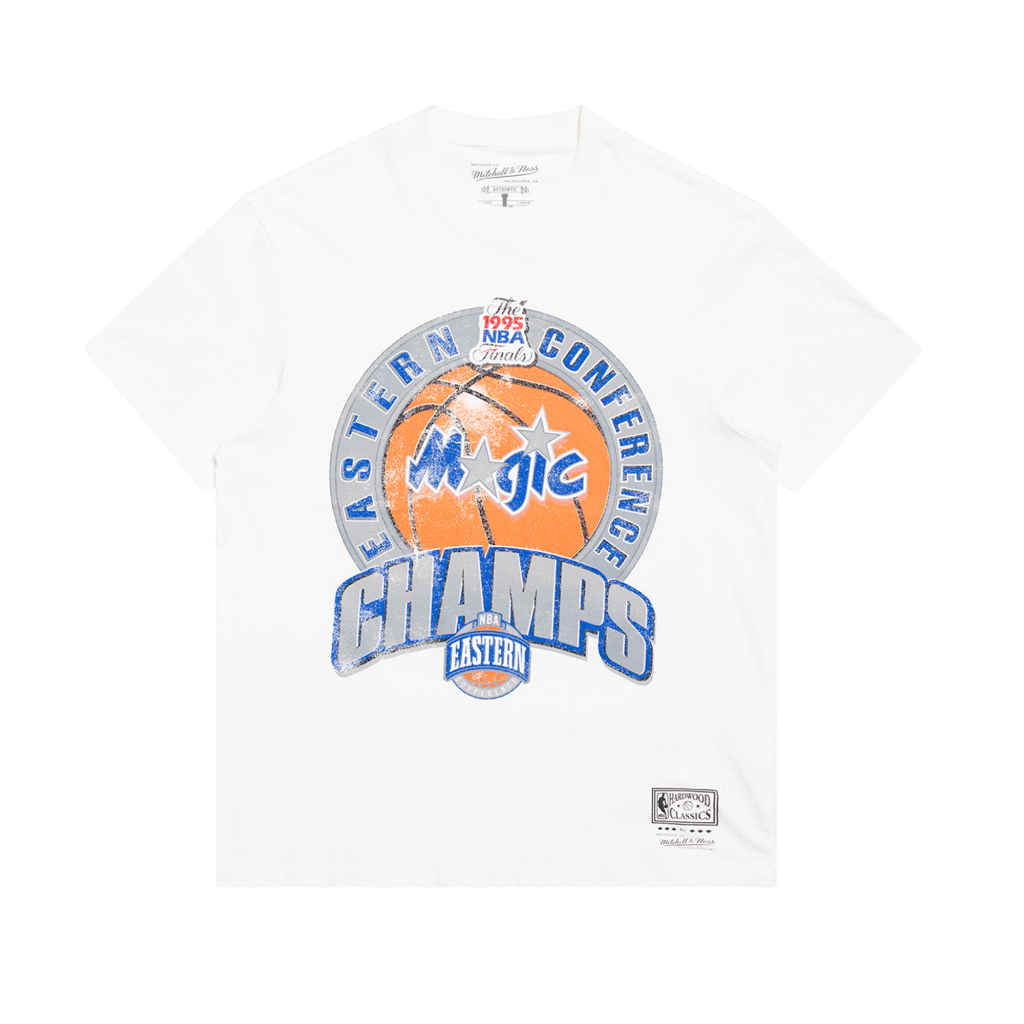  Mitchell & Ness Houston Rockets 1995 NBA Finals T-Shirt Tee -  White : Sports & Outdoors