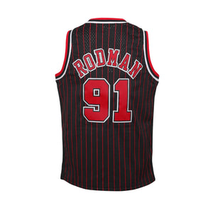 Dennis Rodman Chicago Bulls 1995/96 Pinstripe HWC Throwback Youth NBA Swingman Jersey