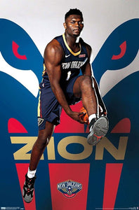 Zion Williamson New Orleans Pelicans NBA Wall Poster